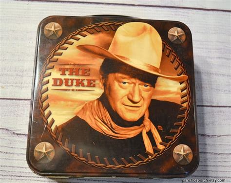 Vintage John Wayne Lunchbox Metal Square Lunch 